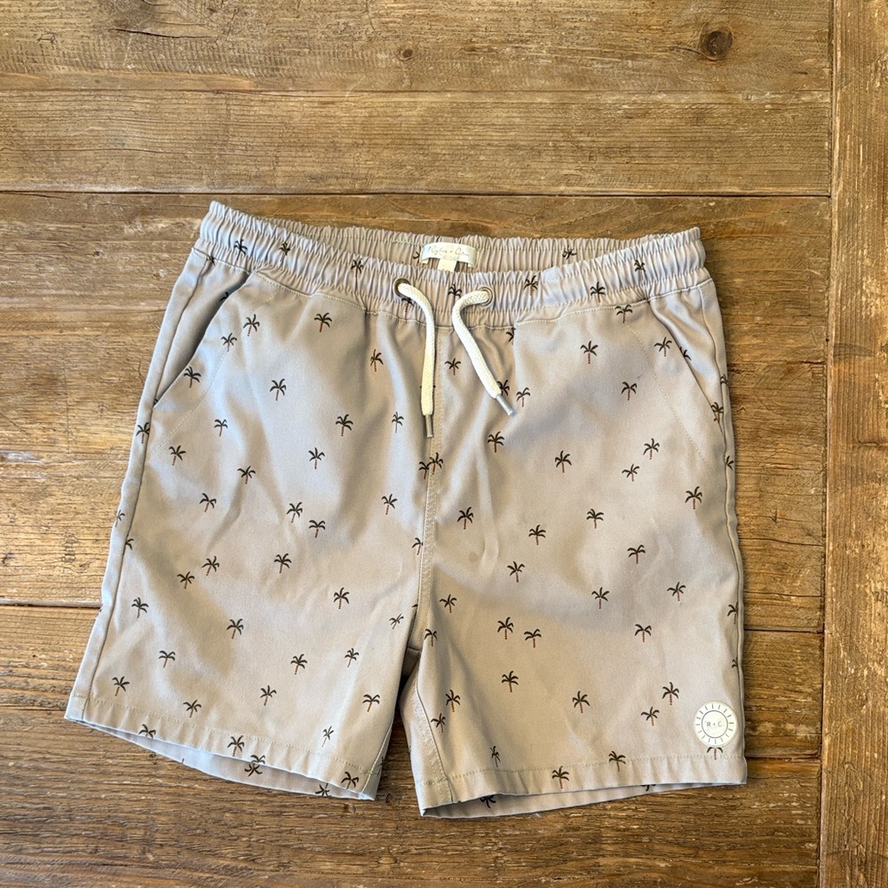 Rylee + Cru Sage w/Palm Tree Swim Trunks